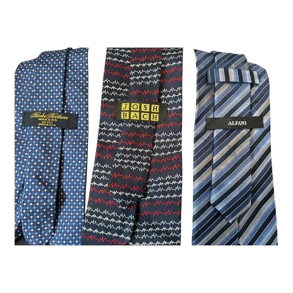 Brooks Brothers Makers Alfani Josh Bach Men’s Ties 3 Silk Neckties Brand Name